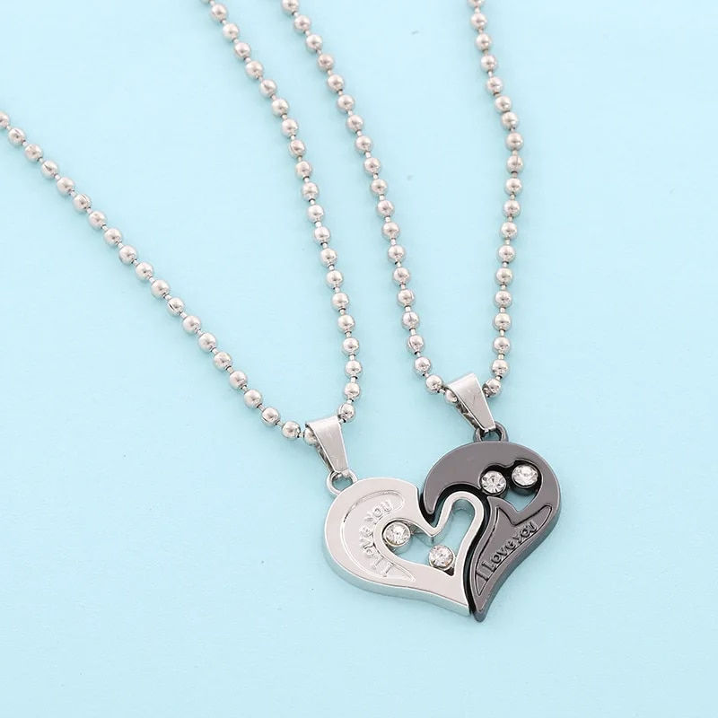 Thumbnail: Good Simple Quality Couple Pendant Necklace Electrocardiogram,Magnetic Heart,Pe
