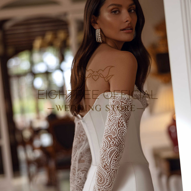 ภาพขนาดย่อ: Eightree Formal Mermaid Wedding Dresses 2 Pieces Sweetheart Long Wedding Gowns