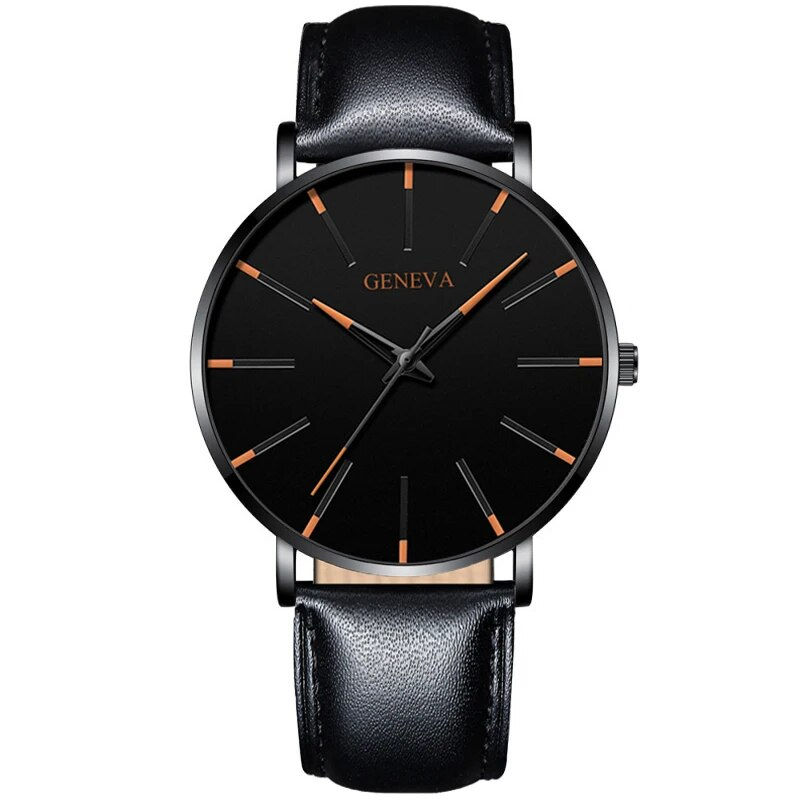 Küçük resim: 2024 Geneva Minimalist Watch Men Ultra Thin Blue Stainless Steel Mesh Belt Watc