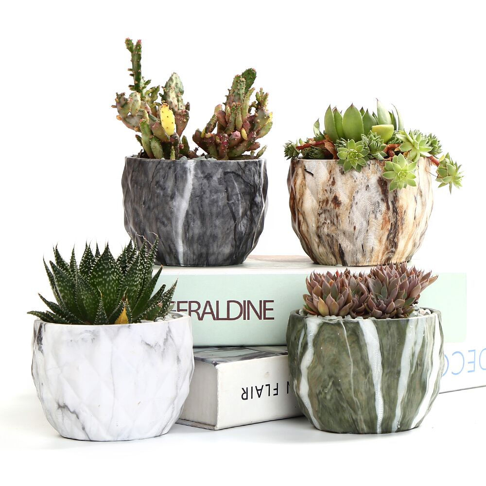 Modern Marbling Flower Pot Succulent Pot Cactus Ceramic Planter Pots Container