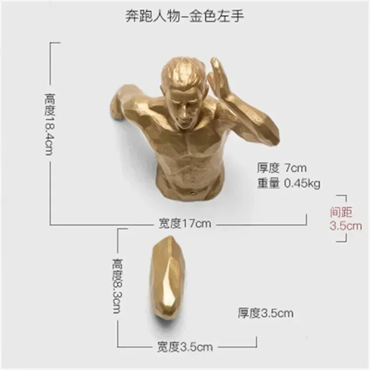 Thumbnail: Nordic Resin Rock Climbing Statue Sports Running Man Wall Sculpture Decor Figur
