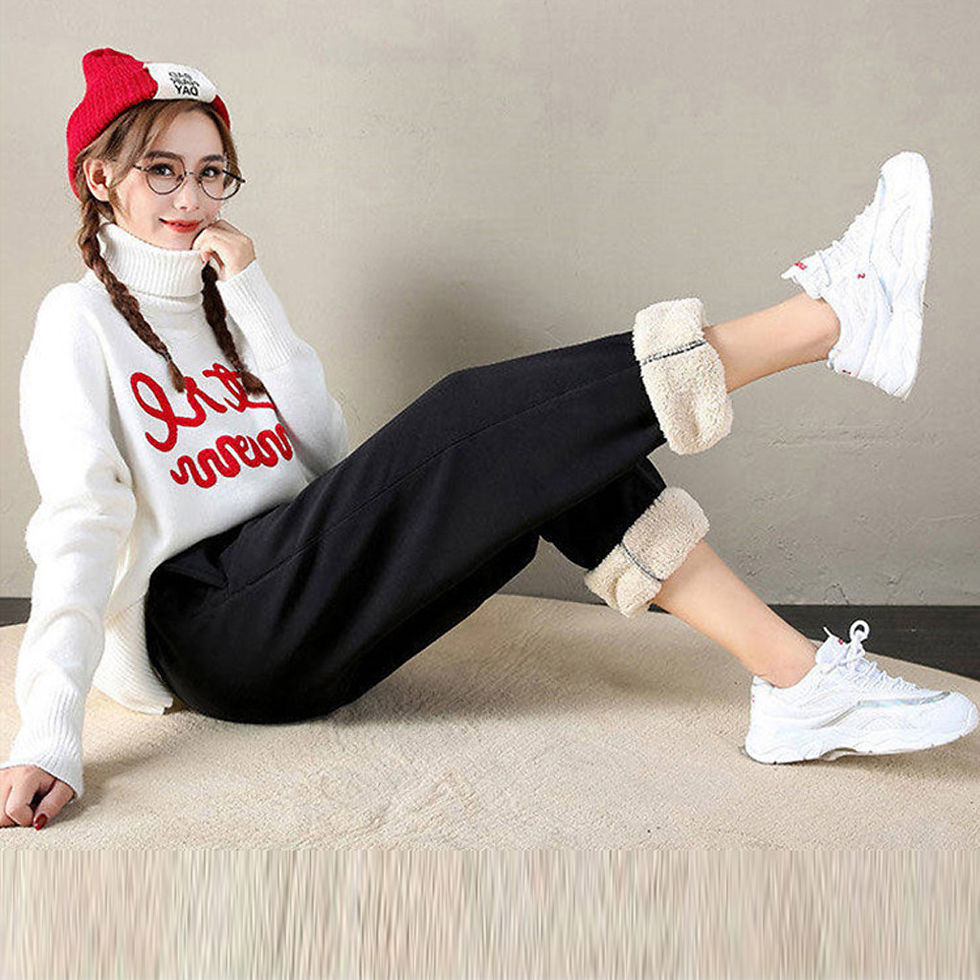 Thumbnail: Women Winter Warm Leggings Thick Trousers Warm Fleece Plus Size Long Thicken Pa