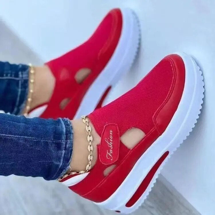 Miniatiūra: 2023 Summer New Breathable Mesh Wedge Casual Sport Shoes Plus Size 43 Non Slip