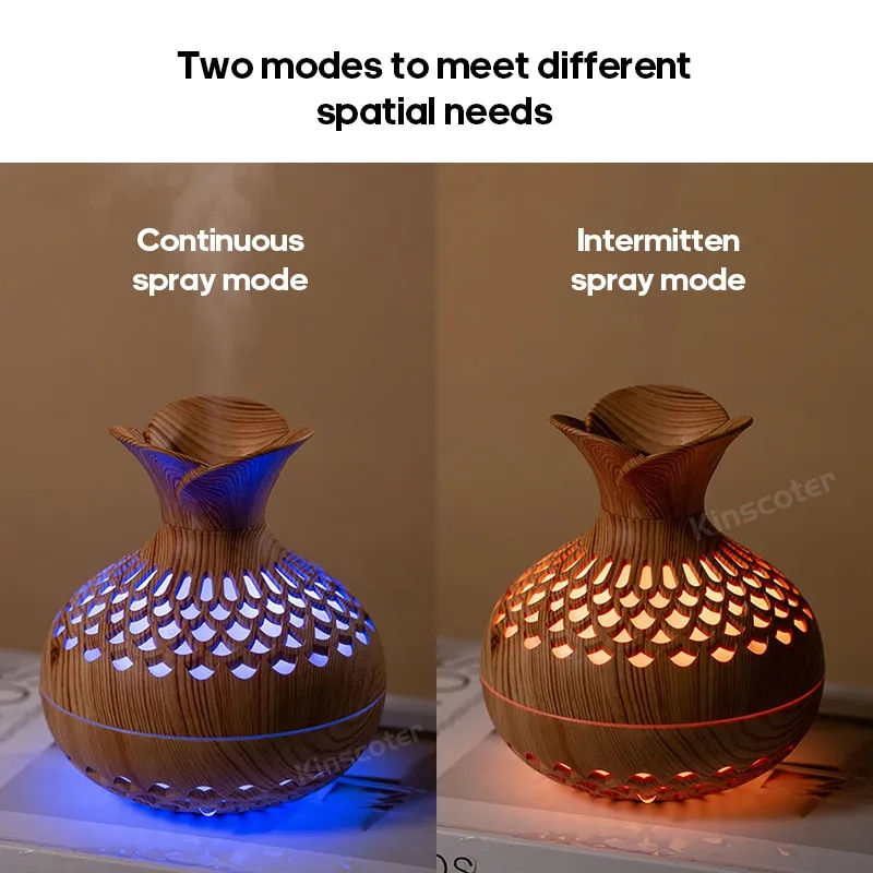 Thumbnail: Wood Grain Humidifier 300ml USB Aroma Diffuser Atomizer USB Household Humidifie