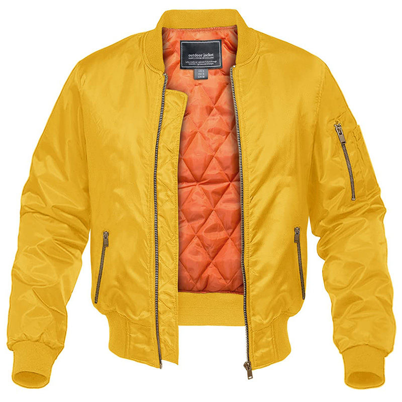 Thumbnail: MAGCOMSEN Men's Aviator Jackets Thick Warm Orange Lining Bomber Jackets Fall Wi