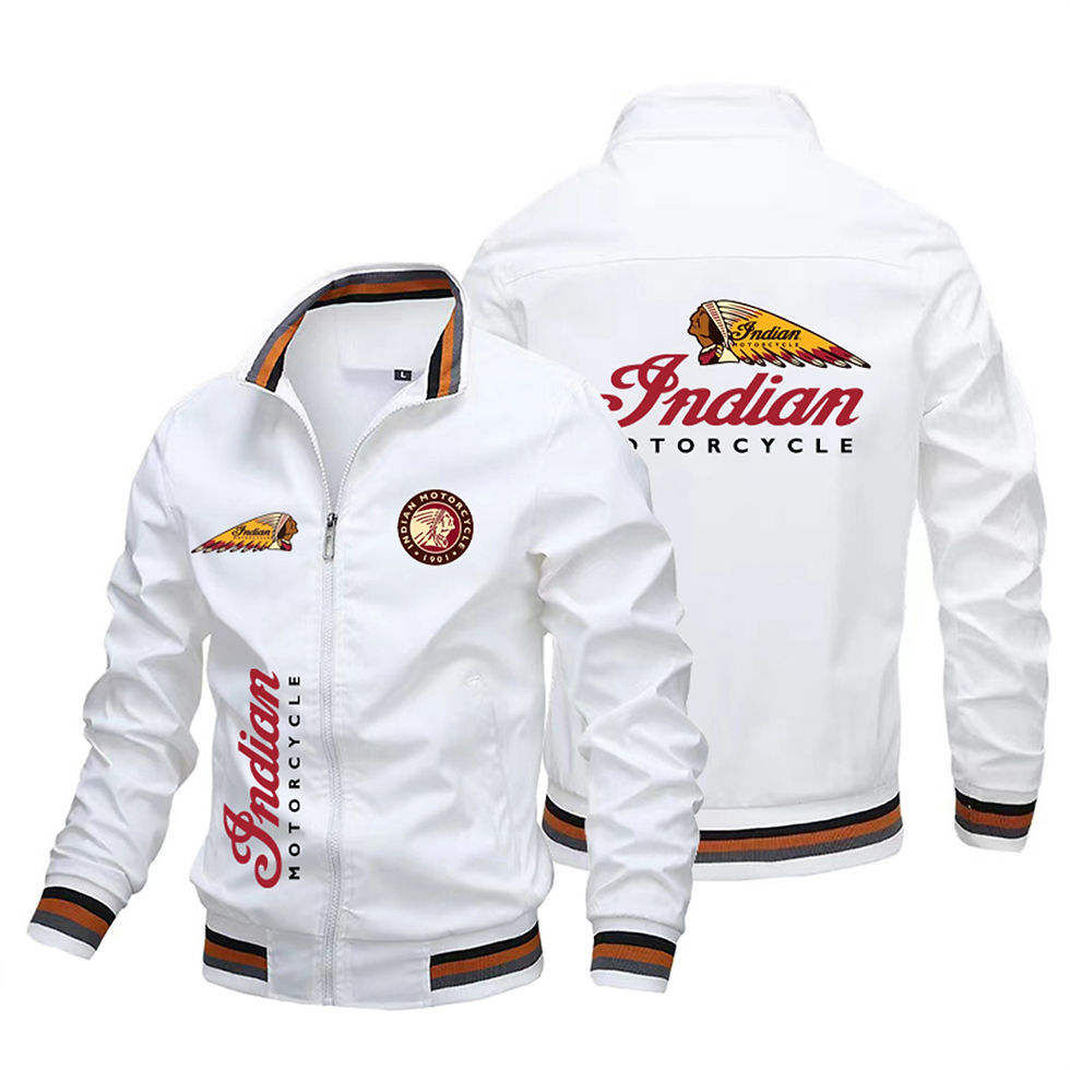 Thumbnail: 2024 New Exquisite Printed Indian Baseball Jackets, Motorcycle Bombers, Pilots,