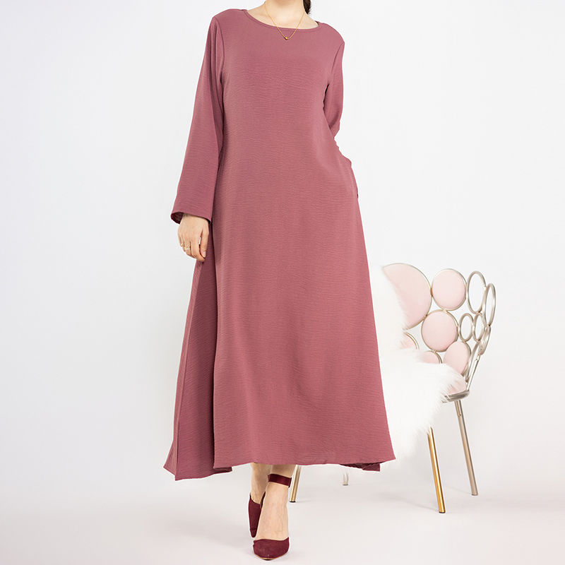 ภาพขนาดย่อ: New Abaya Under Dress Long Sleeve With Pockets High Quality Jazz Crepe EID Musl