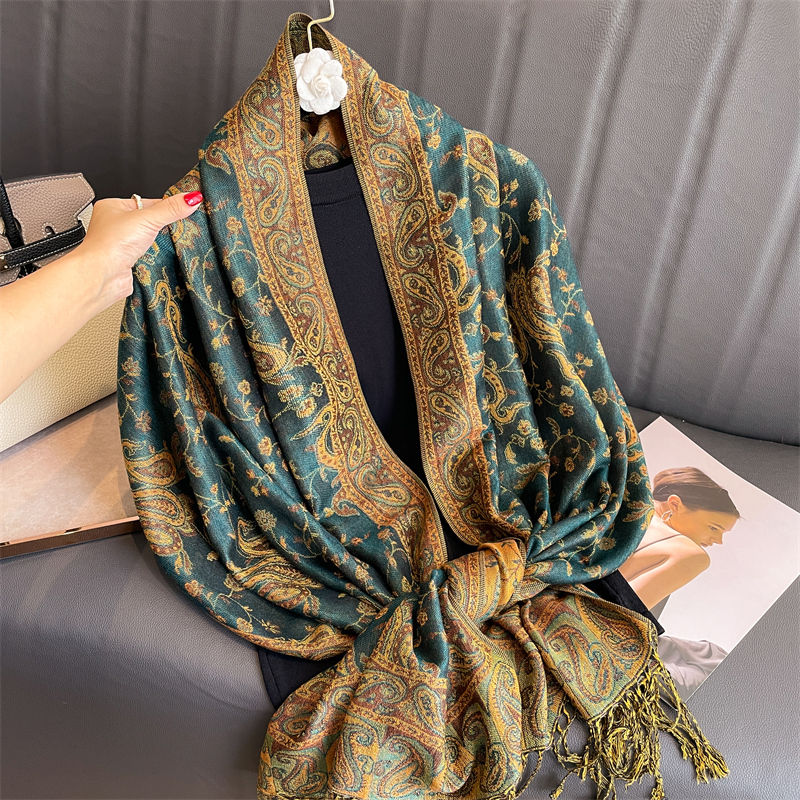 Thumbnail: Luxury Brand Autumn Cashmere Pashmina Shawl Lady Wrap Warm Winter Scarves Desig