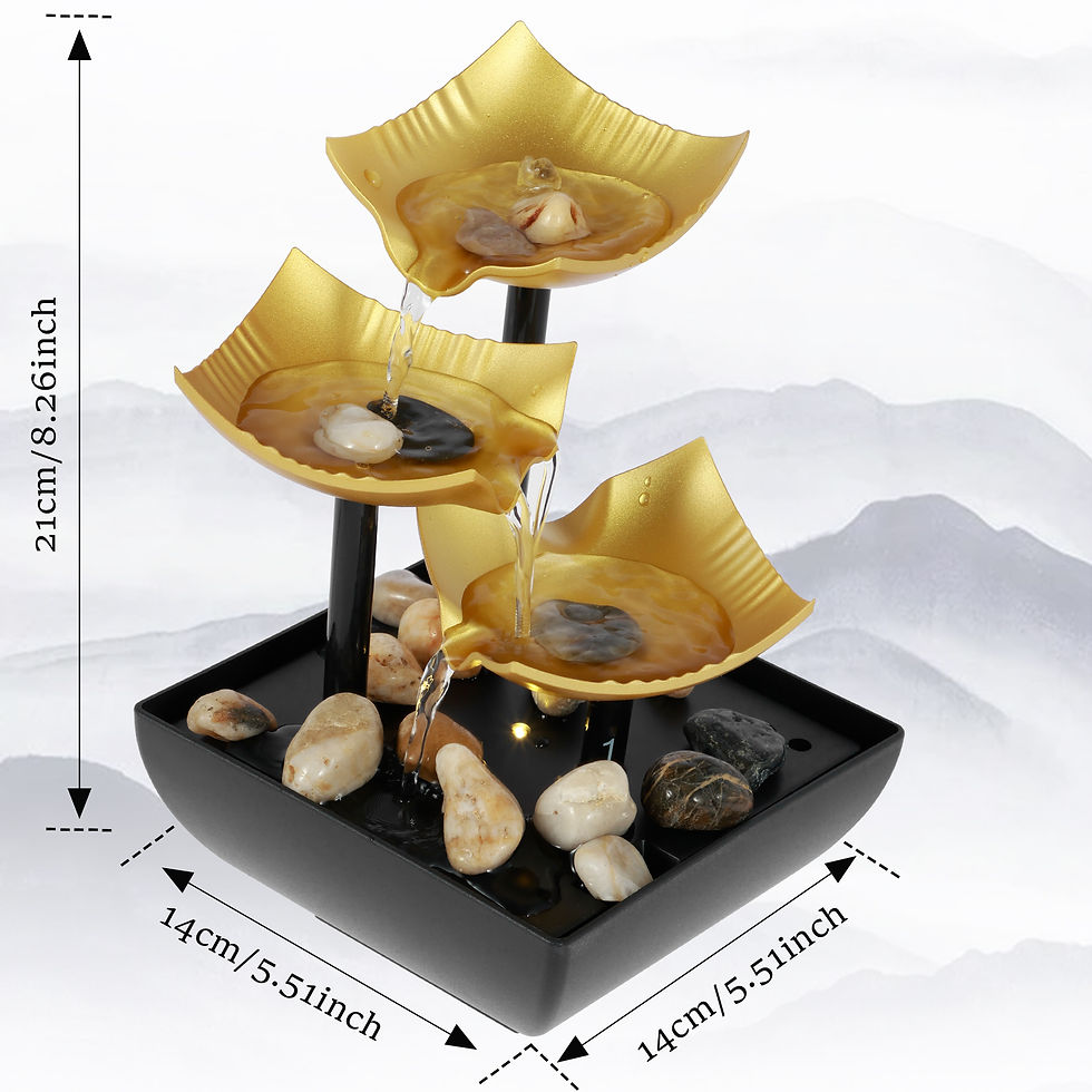 Miniatura: Tabletop fountain office feng shui wealth ornament meditation waterfall fountai