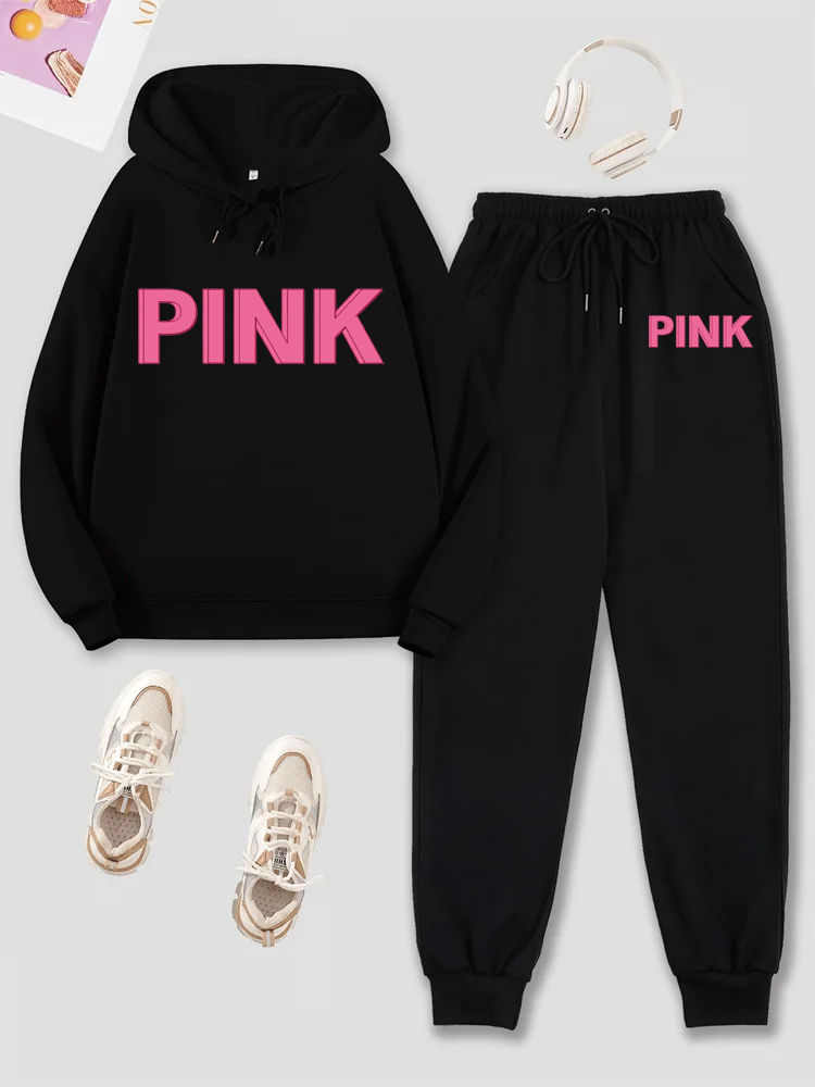 Miniature : Printed Two-Piece Rope Jumper Long-Sleeved Regular Sweatshirt And Jogging Pants