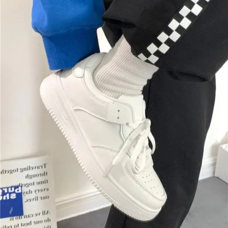 Thumbnail: Little White Shoes 2024 Spring/Summer/Autumn New Thick Sole Pure White Round He