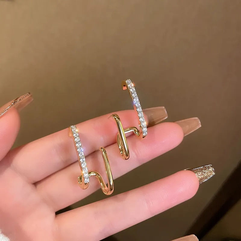 Миниатюра: 2023 New Bright Crystal Luxury Korean Unusual Claw Stud Earrings Ear Piercing H