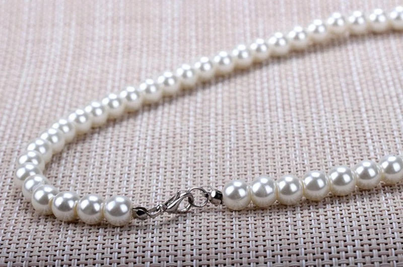 Thumbnail: 1 Strand Women Fashion Jewelry Pearl Necklace 42cm 8mm New Fashion Statement Im