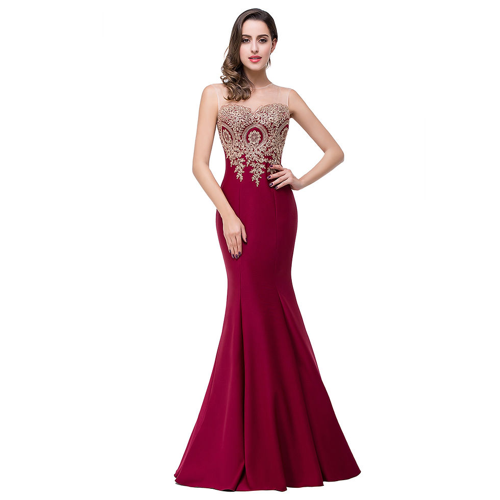 Thumbnail: Hot Sale 2024 Ivory Mermaid Wedding Dress Illusion Neck Applique Sleeveless Mar