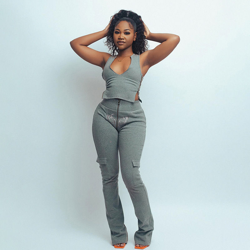 Thumbnail: Slim-fit Straight-leg Retro Casual Trousers