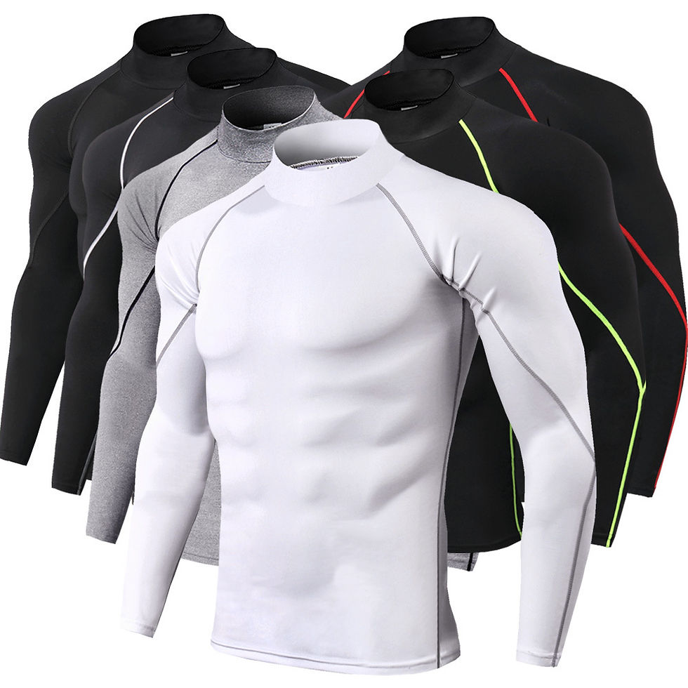 Thumbnail: Men Sport T-shirt Quick Dry Bodybuilding Running Shirt Long Sleeve Compression 