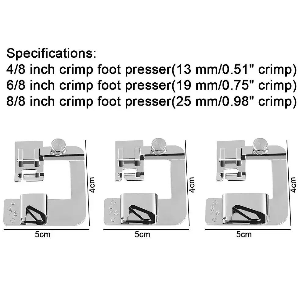 Thumbnail: 3 Size Domestic Sewing Machine Foot Presser Rolled Hem Feet Set For Brother Sin