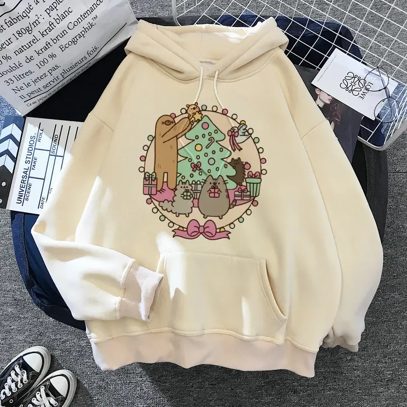 Thumbnail: The Cat Hoodie Women Fashion Kawaii Korean Harajuku Sweatshirt Female 90s Carto