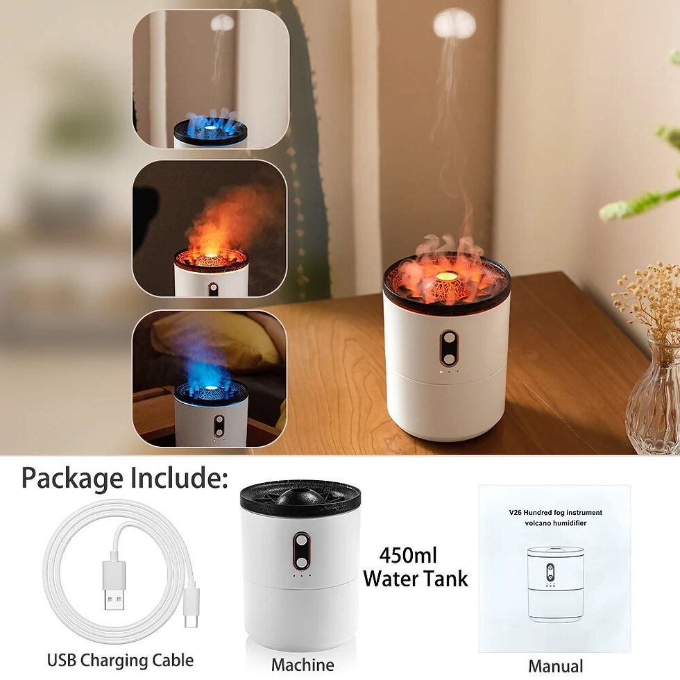 Thumbnail: Volcano Fire Flame Air Humidifier Aroma Diffuser Essential Oil with Remote Cont