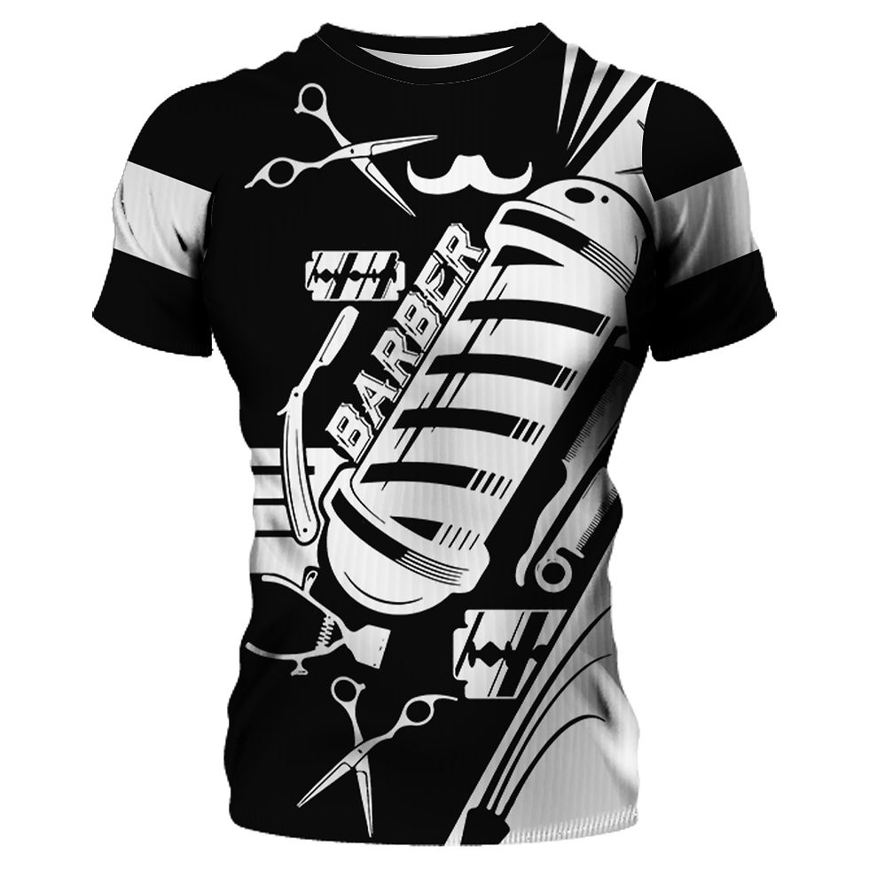 Miniatura: Summer T-Shirt Men Shirt 3D Barber Custom Clothing O Neck Oversized Casual Shor
