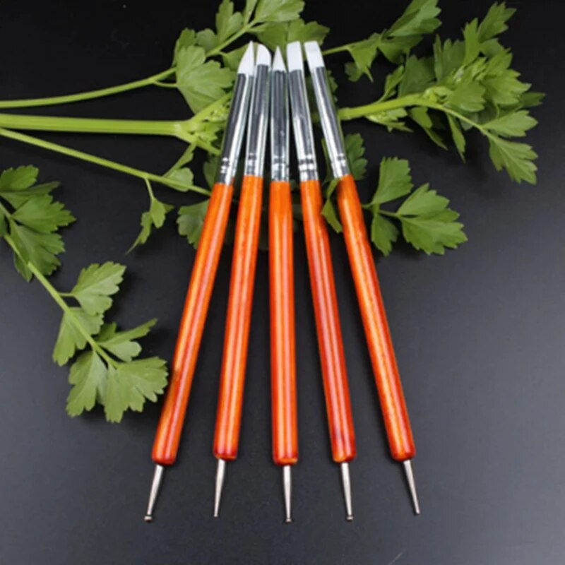 الصورة المصغرة: New 6 Colors 5Pcs/Set Stainless Steel Two Head Sculpting Polymer and Soft Potte