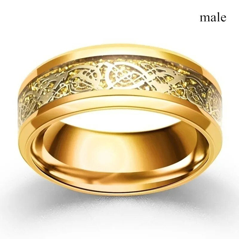 Miniatiūra: Fashion Couple Rings Women's White Rhinestones Zircon Ring Sets Men's Stainless