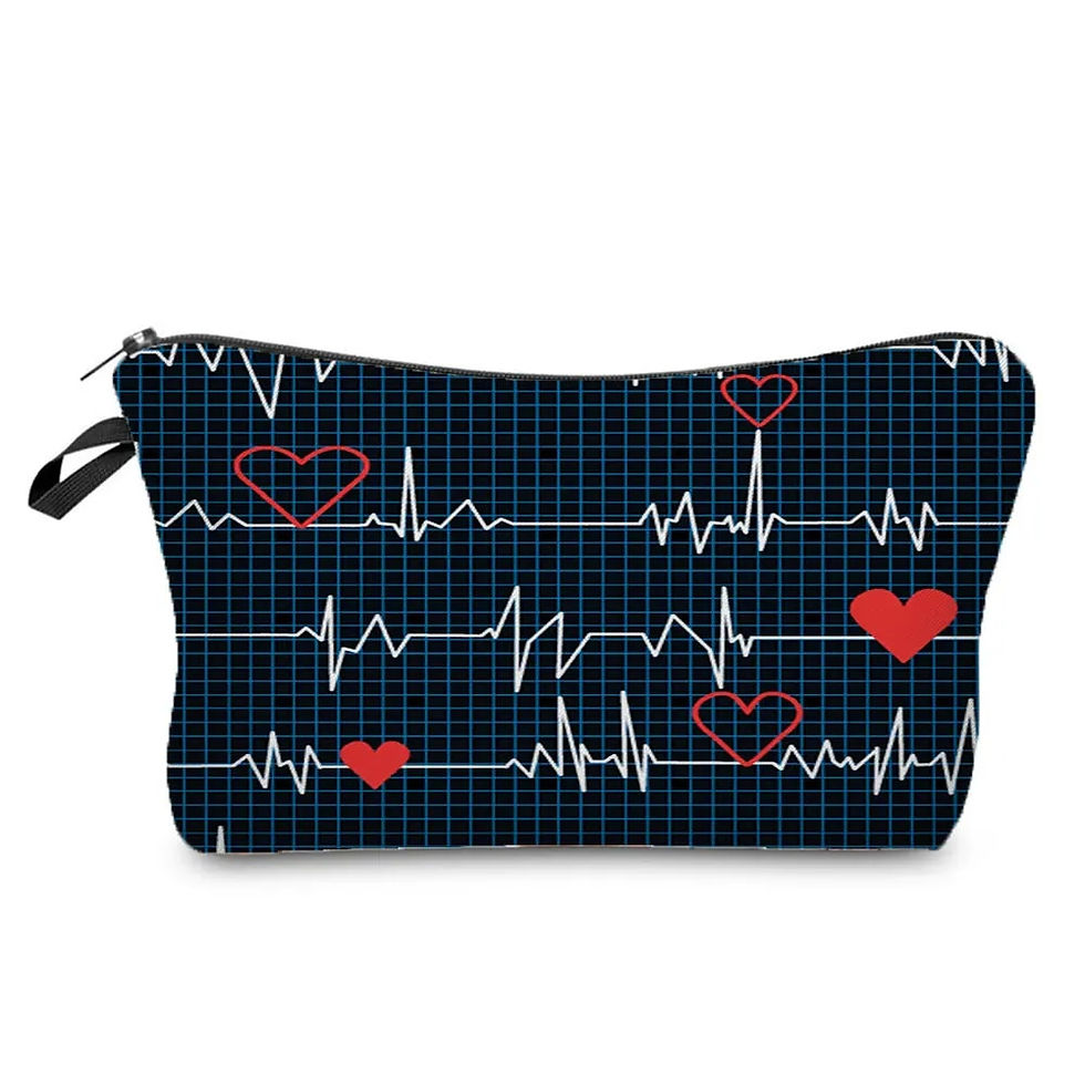 Thumbnail: Hot Sale Nurse ECG Printing Women Cosmetic Bags Lovely Casual Travel Portable S