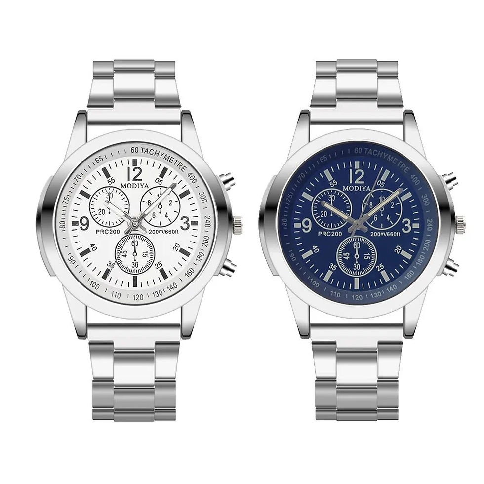 Thumbnail: Watch Men Luxury Stainless Steel Sport Quartz Hour Wrist Analog Watch Casual Ch