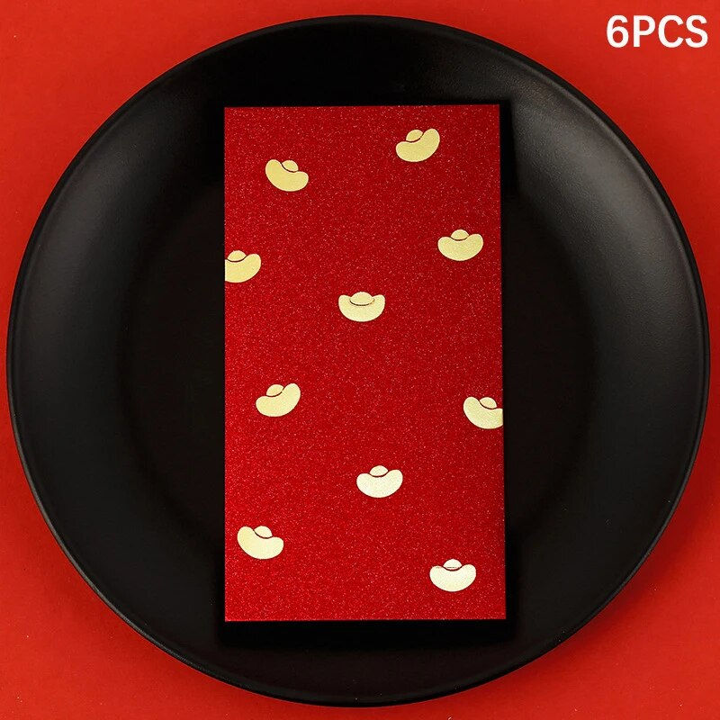 Миниатюра: 6Pc Red Packet Bag Red Envelope Bag Year Of The Dragon Cartoon 2024 New Year Sp