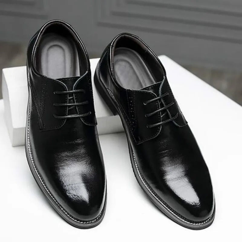 サムネイル： Men Oxfords Shoes British Black Blue Shoes Handmade Comfortable Formal Dress Me