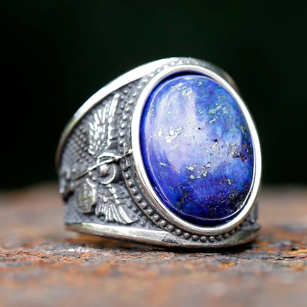 2023 316L Stainless Steel Archangel Gabriel Sheild Ring With Stone Mens Fashion
