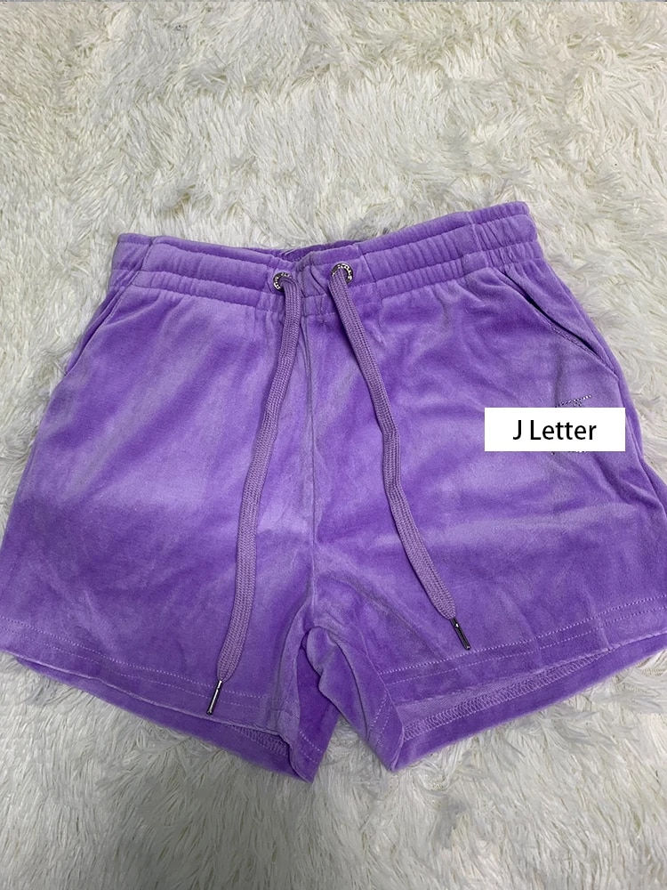 섬네일: Velour Shorts Y2k Women Clothing Biker Shorts Drawstring Sporty Short for Gym N