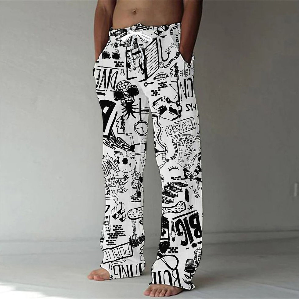 Thumbnail: Spring/Summer 2023 Fashion 3D Digital Printing Men's Bamboo Cotton Pants Street