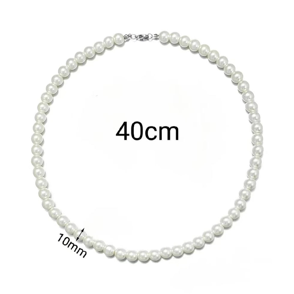 Thumbnail: High-End Simple Alloy Beads Pearl Necklace Man Choker Jewelry for Woman Accesso