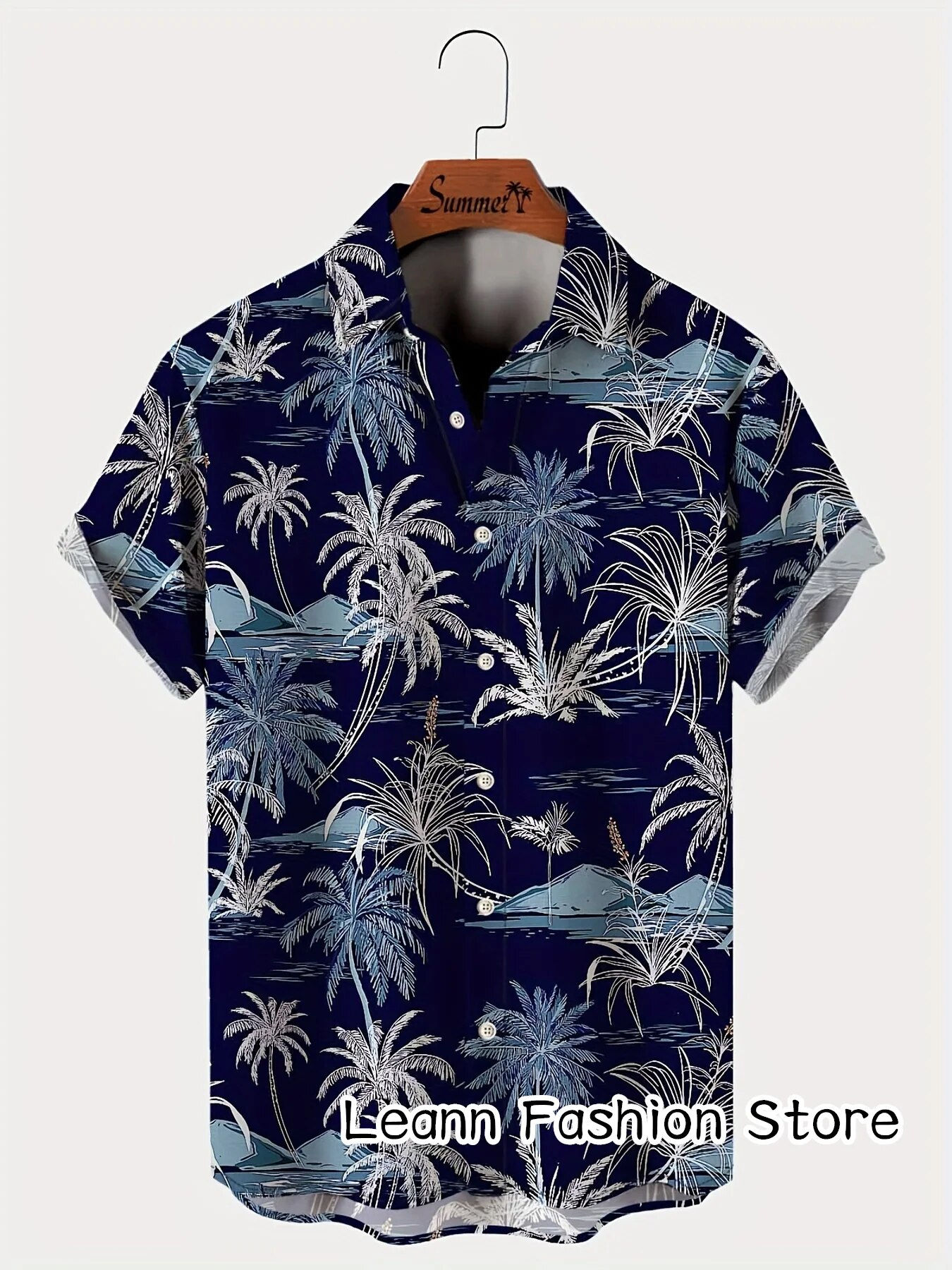 Men Summer Leopard Zebra Printing Shirt Hawaiian Vacation Clothing Male Fashion