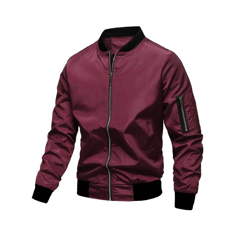 ภาพขนาดย่อ: Men Jacket Bomber Outerwear Casual Hip Hop Zipper Coats Windbreaker Fashion Bas