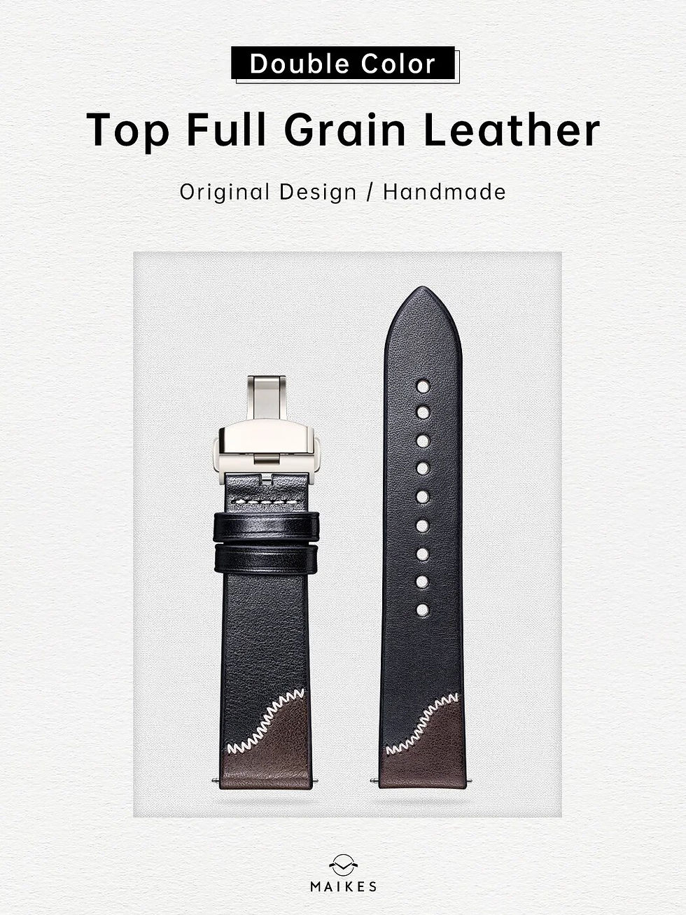 Minijatura: Original Design Full Grain Leather Watch Strap, Bracelet, Quick Release, Handma