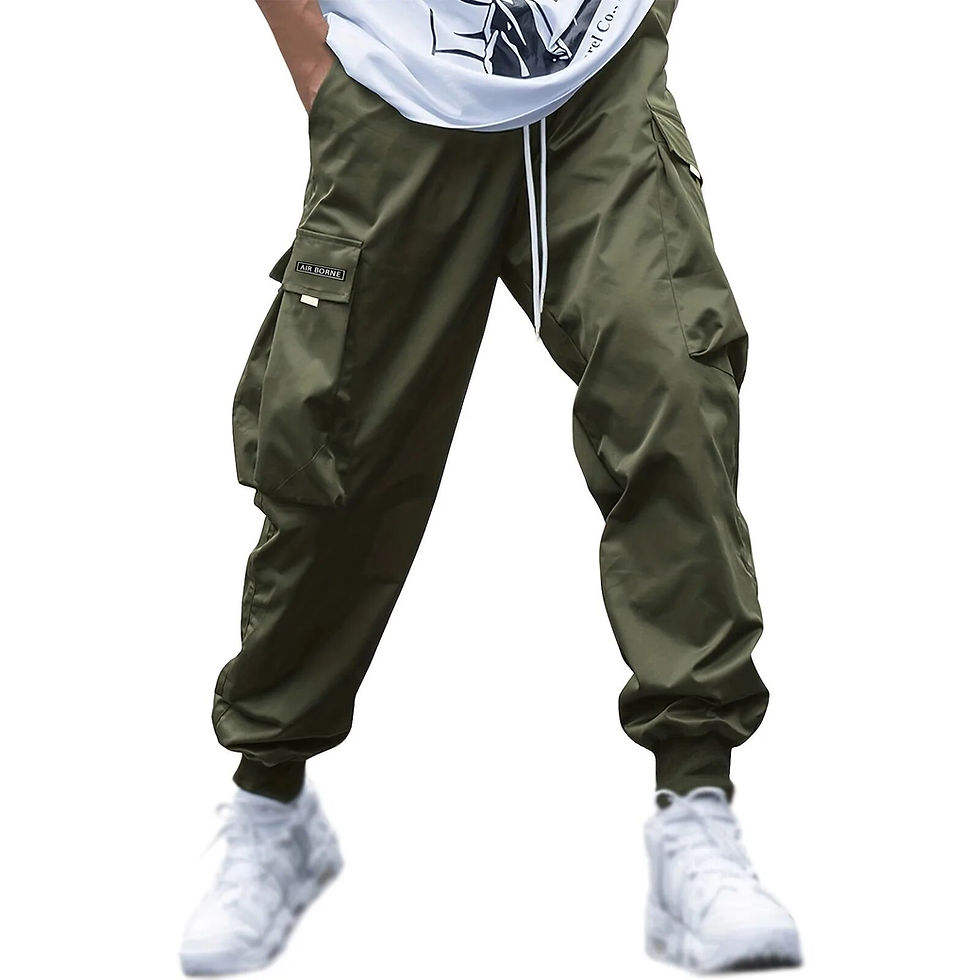 Thumbnail: Casual Cargo Trousers For Men Autumn Pocket Bunched Feet Sweatpants Pockets Ela