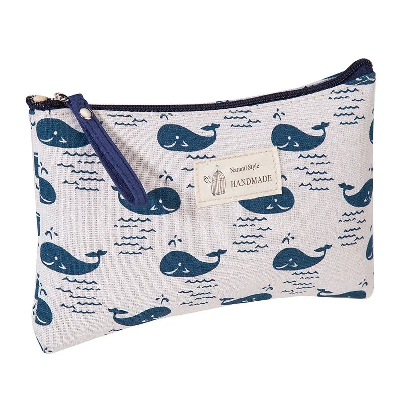 Miniature : New Women Travel Cosmetic Bag Canvas Portable Zipper Makeup Bags Female Purses 