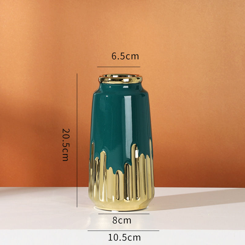 Thumbnail: Decorative Home hydroponic flower arrangement electric gold-plated green cerami