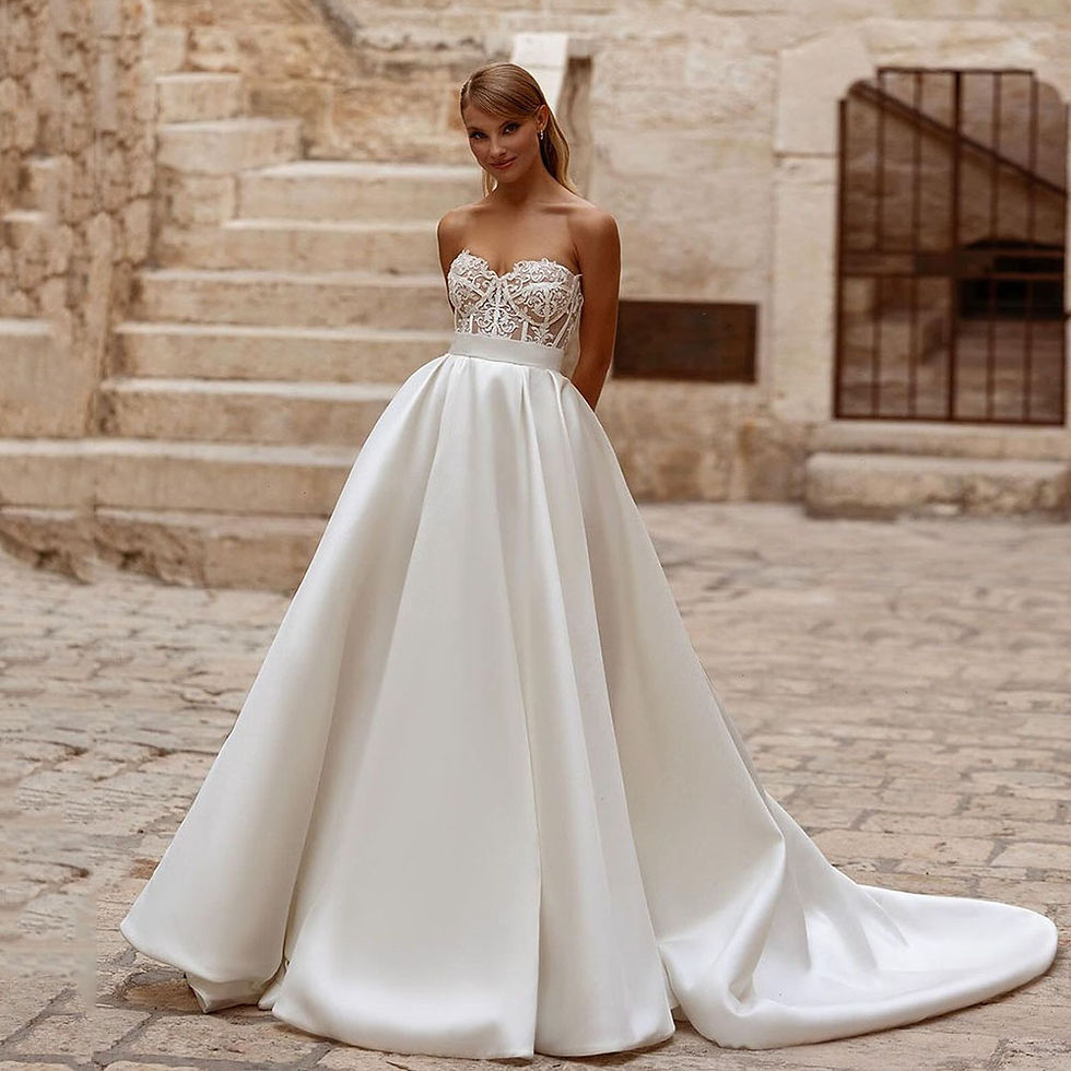 ภาพขนาดย่อ: SoDigne Boho Lace Top Wedding Gown A Line Corset Wedding Dress For Women Detach