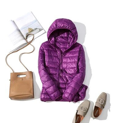 Thumbnail: 90% Ultra-light Plus Size Thin Down Jacket Women 2020 Autumn Winter Slim Short 