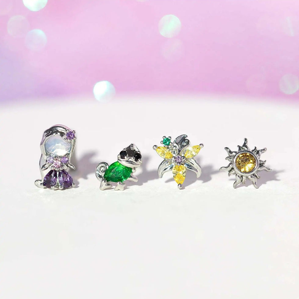 ภาพขนาดย่อ: 4PCS/Set 925 Silver Needles Ins Colorful Zircon Stud Earrings For Women Jewelry