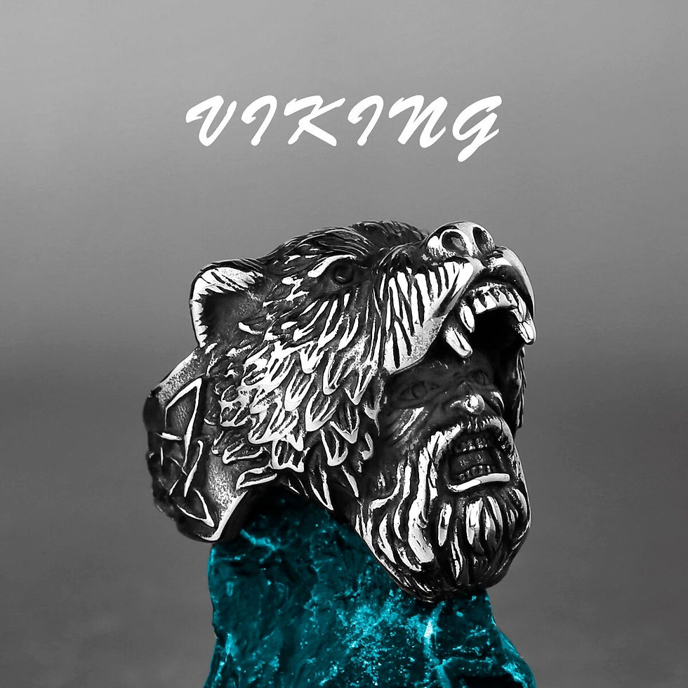 Thumbnail: Nordic Viking Stainless Steel Ring Anchor Compass Tree of Life Viking Rune Wolf