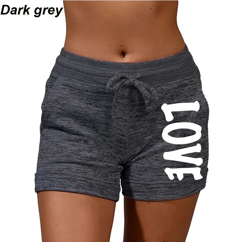 Thumbnail: Summer Shorts women's love printed quick drying shorts YOGA SHORTS women's leis