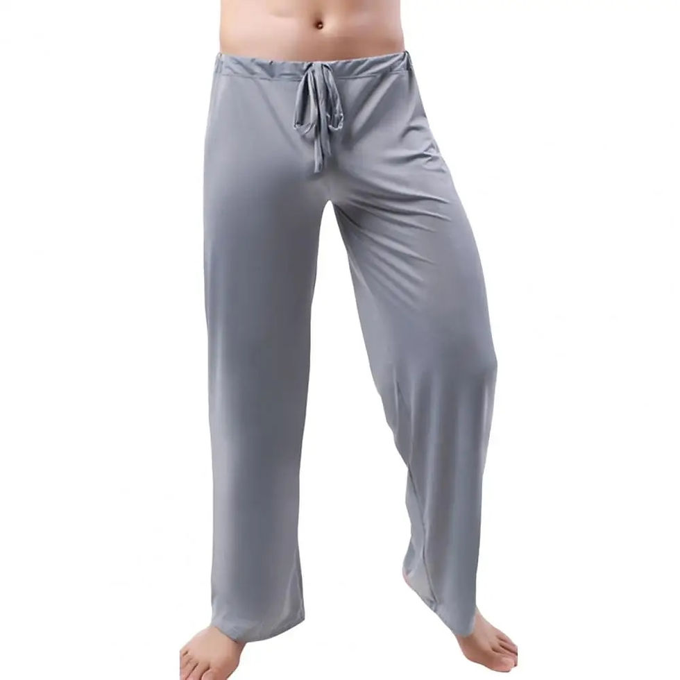 Miniatura: Men Yoga Pants Low Waist Drawstring Straight Loose Thin Sports Elastic Waist Pl