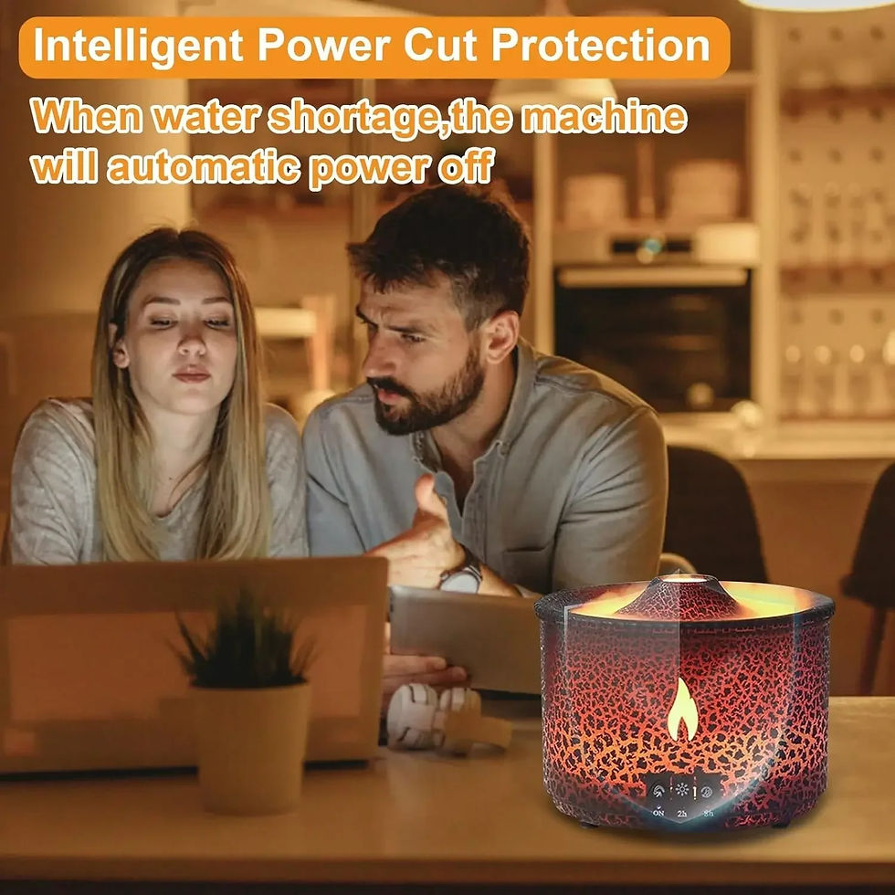 サムネイル： Volcano Flame Air Humidifier Light Ultrasonic Essential Oil Aroma Diffuser for