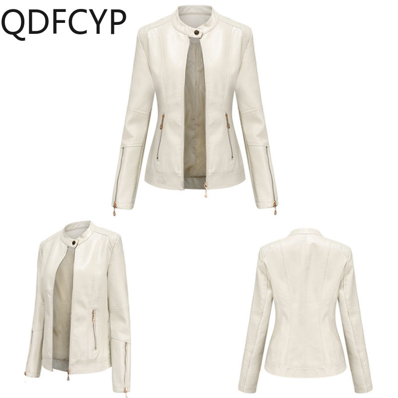 Thumbnail: New Fashion Women's Leather Jacket Autumn Winter PU Leathers Short Coat Casual 