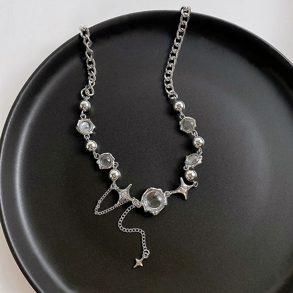 Miniatura: Silver Color Y2K Pendant Necklaces Fashion Cross Shiny Zircon Crystal Heart Dro