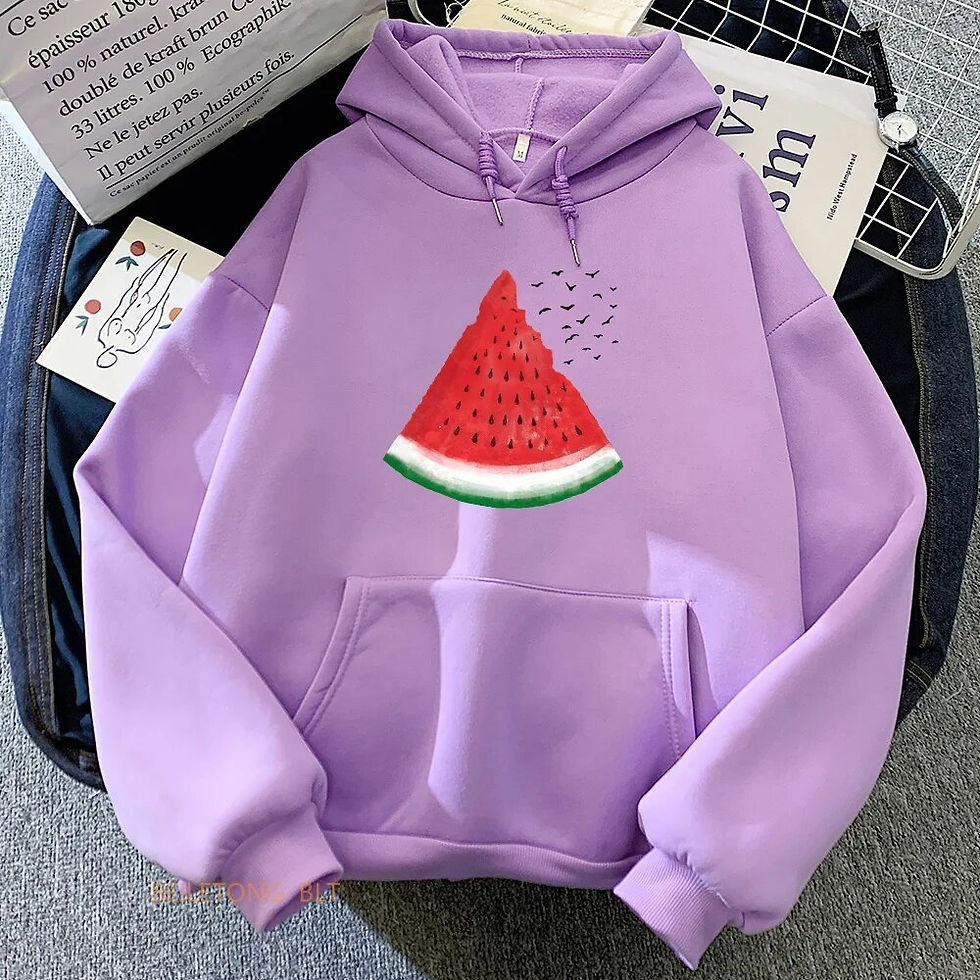 Thumbnail: Watermelon PalestineWatermelon Hoodies Long Sleeve Women/Men Cartoon Sweatshirt